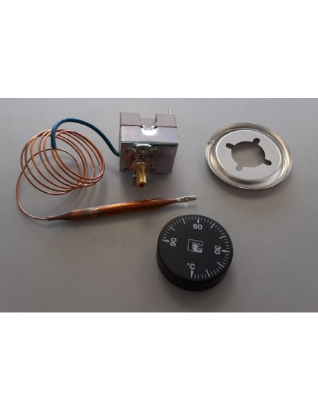 Termostato regulable 0-90 ºC  c/mando y dial  1m.