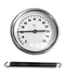 Termometro 0-120° d.65mm. c/muelle de abrazo
