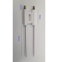 Electrodo doble 6mm terminales 101mm ceramica 40mm