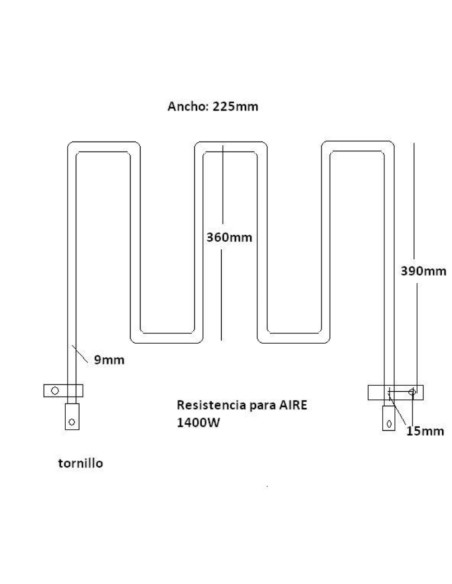 Resistencia M 390x225 1400W -baño maria´-