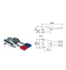 Grifo pedal agua fria - caliente 1/2"