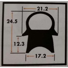 Burlete horno industrial asiento 17.2 mm. metro