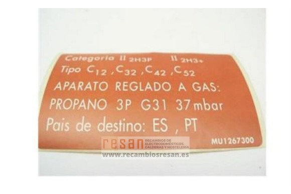 Etiqueta reglado MU1267300