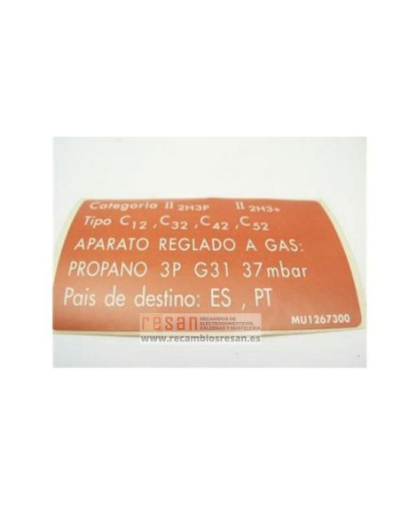 Etiqueta reglado MU1267300