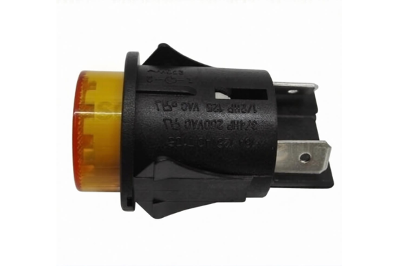 Interruptor bipolar circular luminoso naranja 24mm