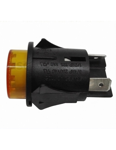 Interruptor bipolar circular luminoso naranja 24mm