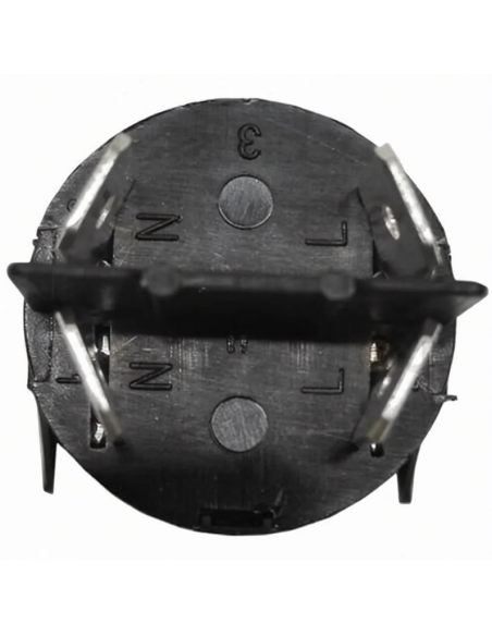 Interruptor bipolar circular luminoso naranja 24mm