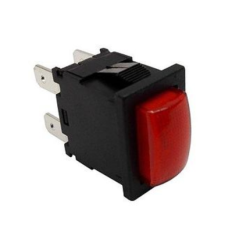 Interruptor bipolar rojo 19x13 mm. luminoso