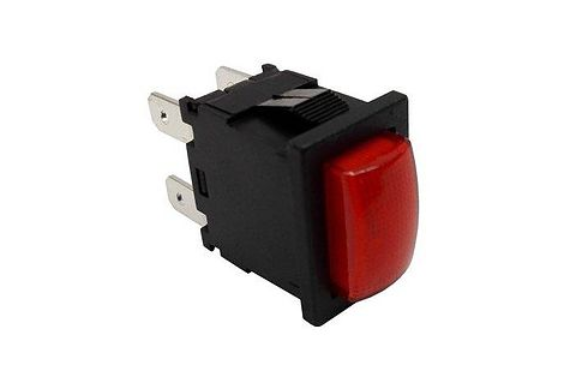 Interruptor bipolar rojo 19x13 mm. luminoso