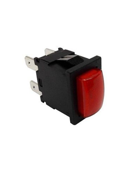Interruptor bipolar rojo 19x13 mm. luminoso