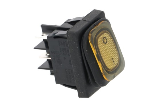 Interruptor bipolar amarillo 30x22 mm. 20A