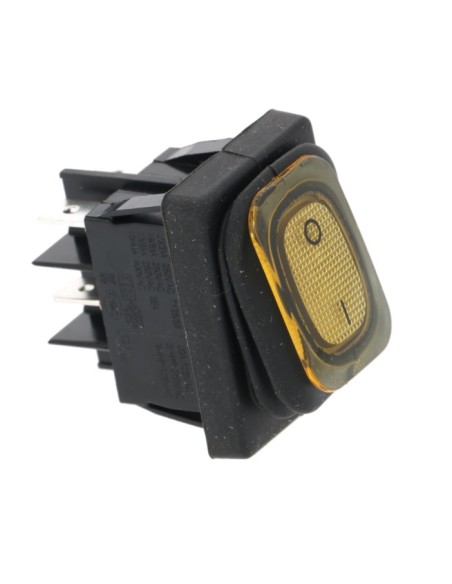 Interruptor bipolar amarillo 30x22 mm. 20A