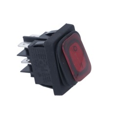 Interruptor bipolar rojo 30x22 mm. 20A