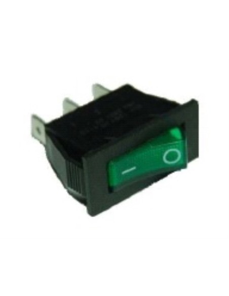 Interruptor unipolar verde 11x30