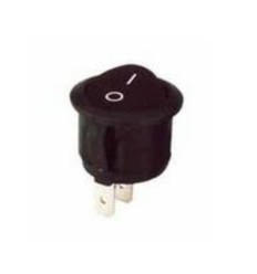 Interruptor unipolar negro 2 faston 16A 17 mm.