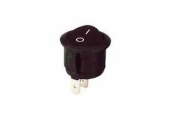 Interruptor unipolar negro 2 faston 16A 17 mm.
