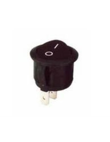 Interruptor unipolar negro 2 faston 16A 17 mm.