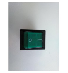 Interruptor bipolar verde 4 faston 22x30 mm.
