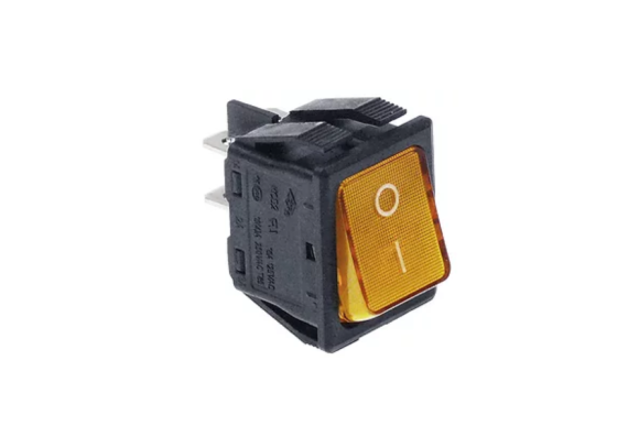 Interruptor bipolar Naranja Ambar 30x22 mm. 4 faston *