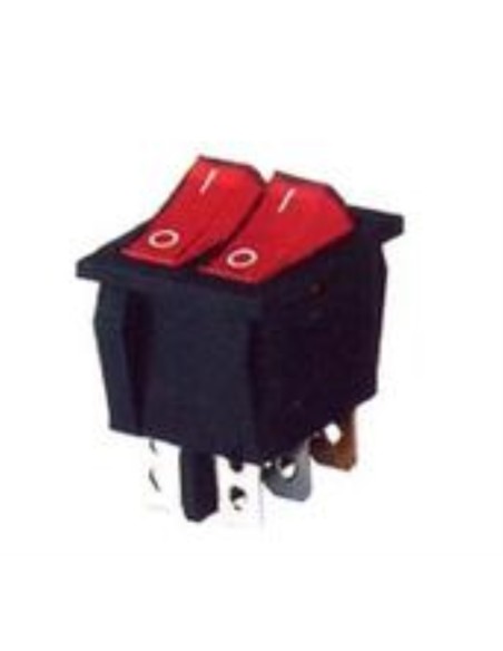 Interruptor bipolar 2 teclas 6.3 mm. 22x30 mm.