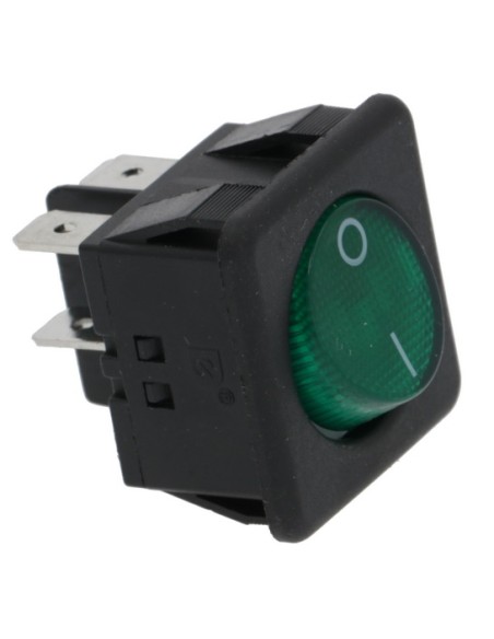 Interruptor bipolar verde 25x25 4 faston