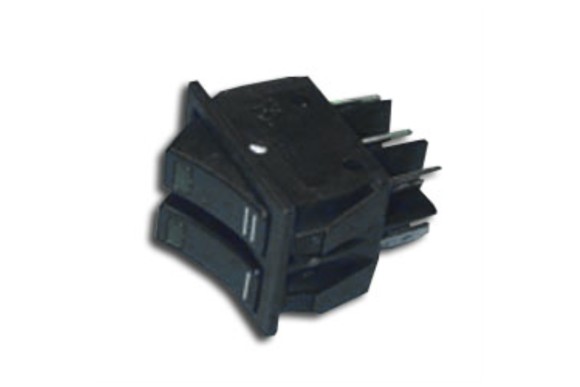 Interruptor bipolar 2 teclas negro