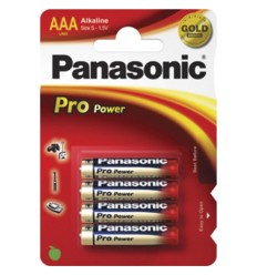 Pilas alcalinas Panasonic l.R03 1.5V (AAA) 4 uds