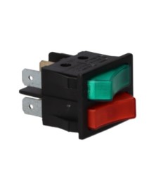Interruptor doble bipolar verde - rojo 26x31mm