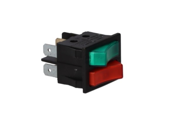 Interruptor doble bipolar verde - rojo 26x31mm