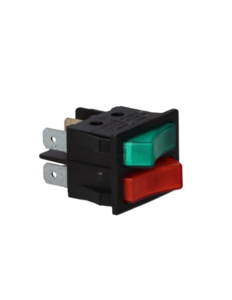 Interruptor doble bipolar verde - rojo 26x31mm