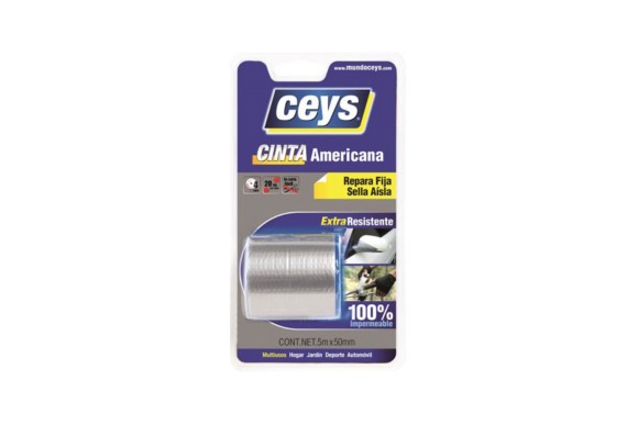 Cinta americana plata Ceys blister 5mx50 mm.