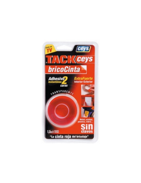 Cinta adhesiva 2 caras transparente Ceys 1.5 m