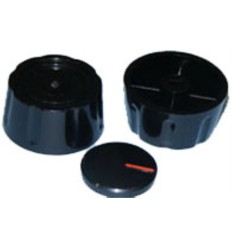 Mando cocina estandar 6 mm. eje corto negro