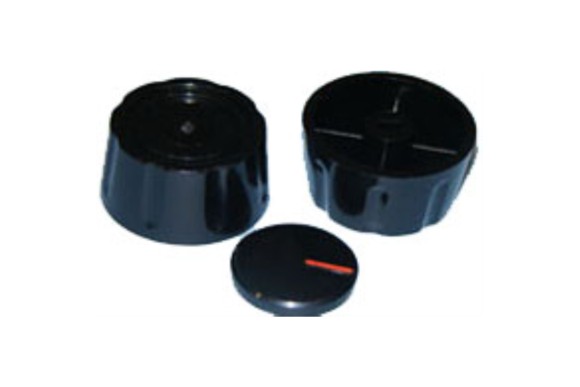 Mando cocina estandar 6 mm. eje corto negro