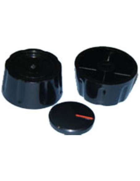 Mando cocina estandar 6 mm. eje corto negro