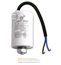 Condensador de trabajo 14 uF. 450 V. con cable