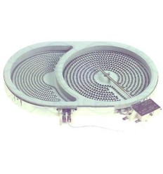Placa vitroceramica 2300W doble 285x190 mm.