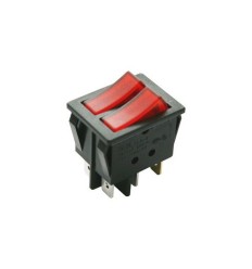 Interruptor bipolar 30x22mm 2 teclas 6F rojo