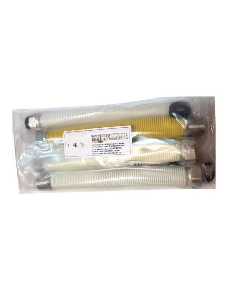 Juego de tubos flexibles Inox 400mm 1/2 3/4 gas