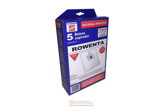 Bolsas aspirador Rowenta ZR0015 Artec-2 (5 uds.)
