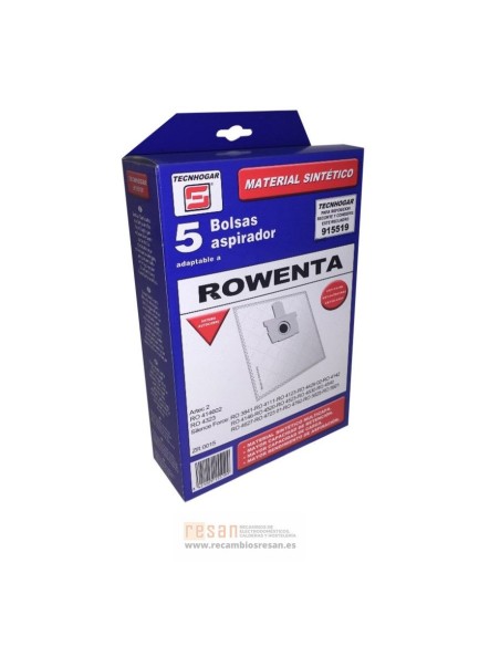 Bolsas aspirador Rowenta ZR0015 Artec-2 (5 uds.)