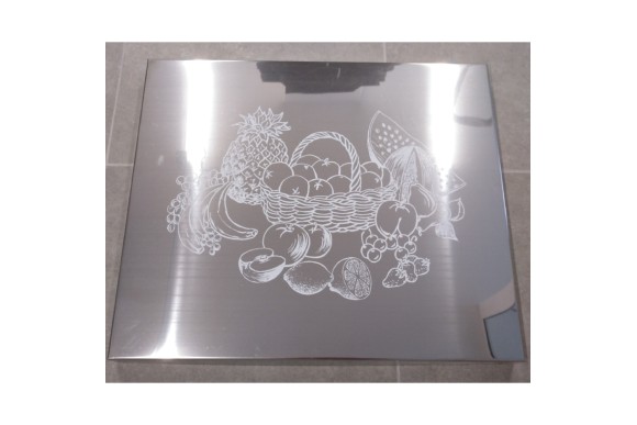 Cubreencimera vitro cuadrada inox fruta