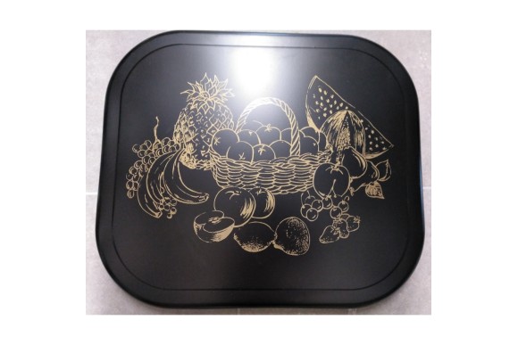 Cubreencimera vitro redonda negra frutas 52x60 ext