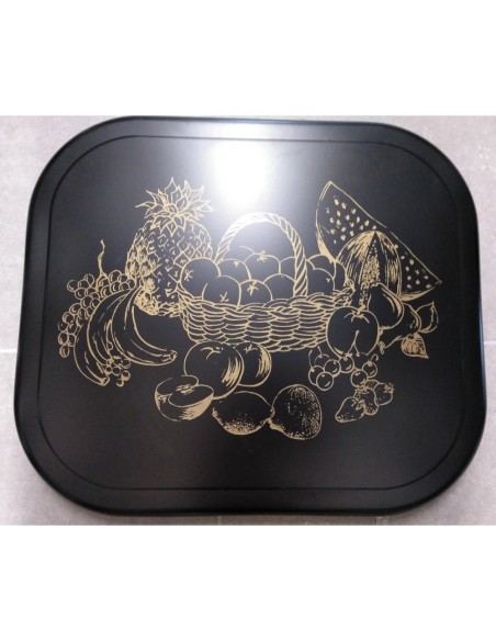 Cubreencimera vitro redonda negra frutas 52x60 ext