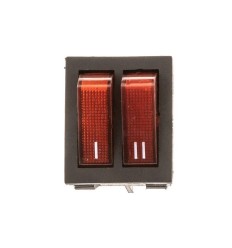 Interruptor bipolar doble rojo 6 terminales 30x22mm