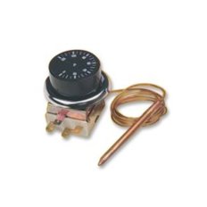 Termostato regulable 0-90º c/mando. bulbo 1m 15A