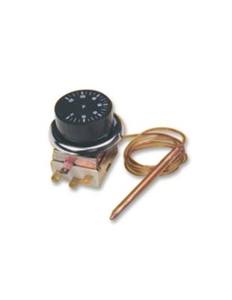 Termostato regulable 0-90º c/mando. bulbo 1m 15A