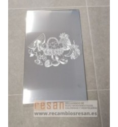 Cubreencimera vitro acero fruta 610x530x15