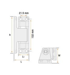 Bisagra derecha camara G-208 plastificada tornillos 132x21.5mm 2