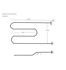 Resistencia evaporacion 500W 190x120 mm.